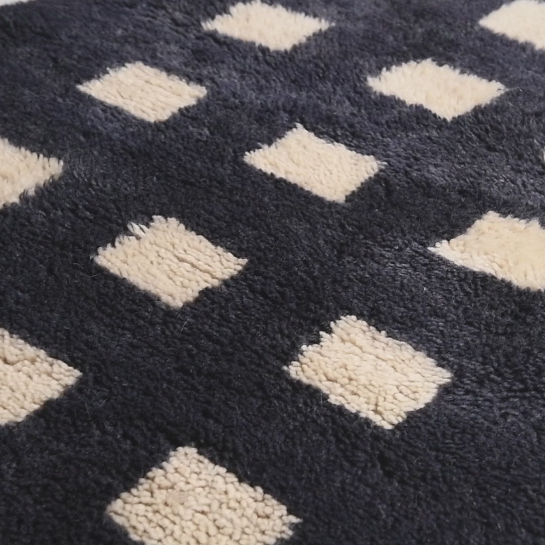 Poésie Azur - Luxueux tapis Berbère shaggy de couloir